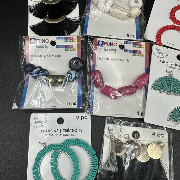 Jewelry Making Supply Lot Clay Bead Pendants Components DIY Crafts Boho Tassels - Picture 4 of 6